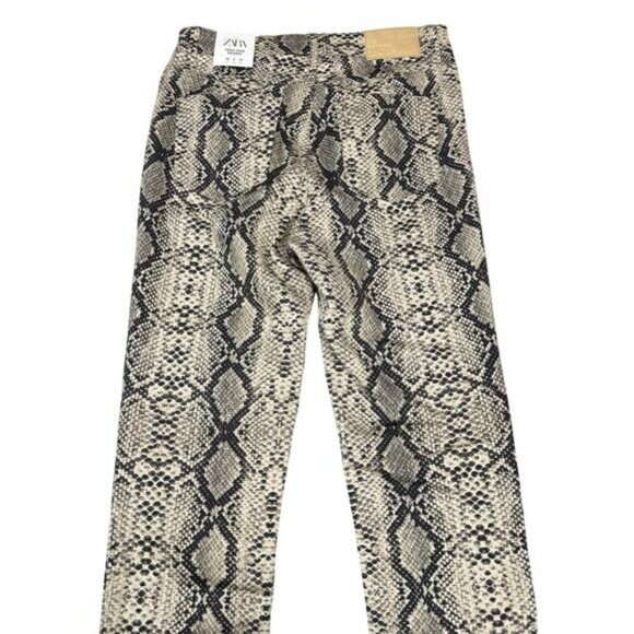 NWT ZARA High Rise Skinny Pant Size 6 Python Print - Picture 6 of 8